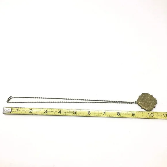 Vintage Hexagonal Ornate Floral Embossed Brass Locket Choker Necklace - Picture 11 of 16